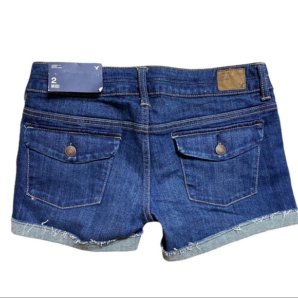 American Eagle Shorts Midi 3068 LOW-RISE BLUE SIZE 2 - Picture 2 of 8